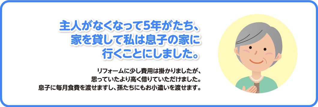 主人がなくなって5年がたち、家を貸して私は息子の家に行くことにしました。